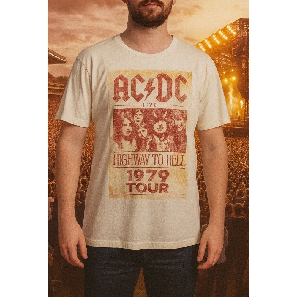 AC/DC Highway to Hell‎ 1979 Tour T-Shirt Mens Graphic Tee New